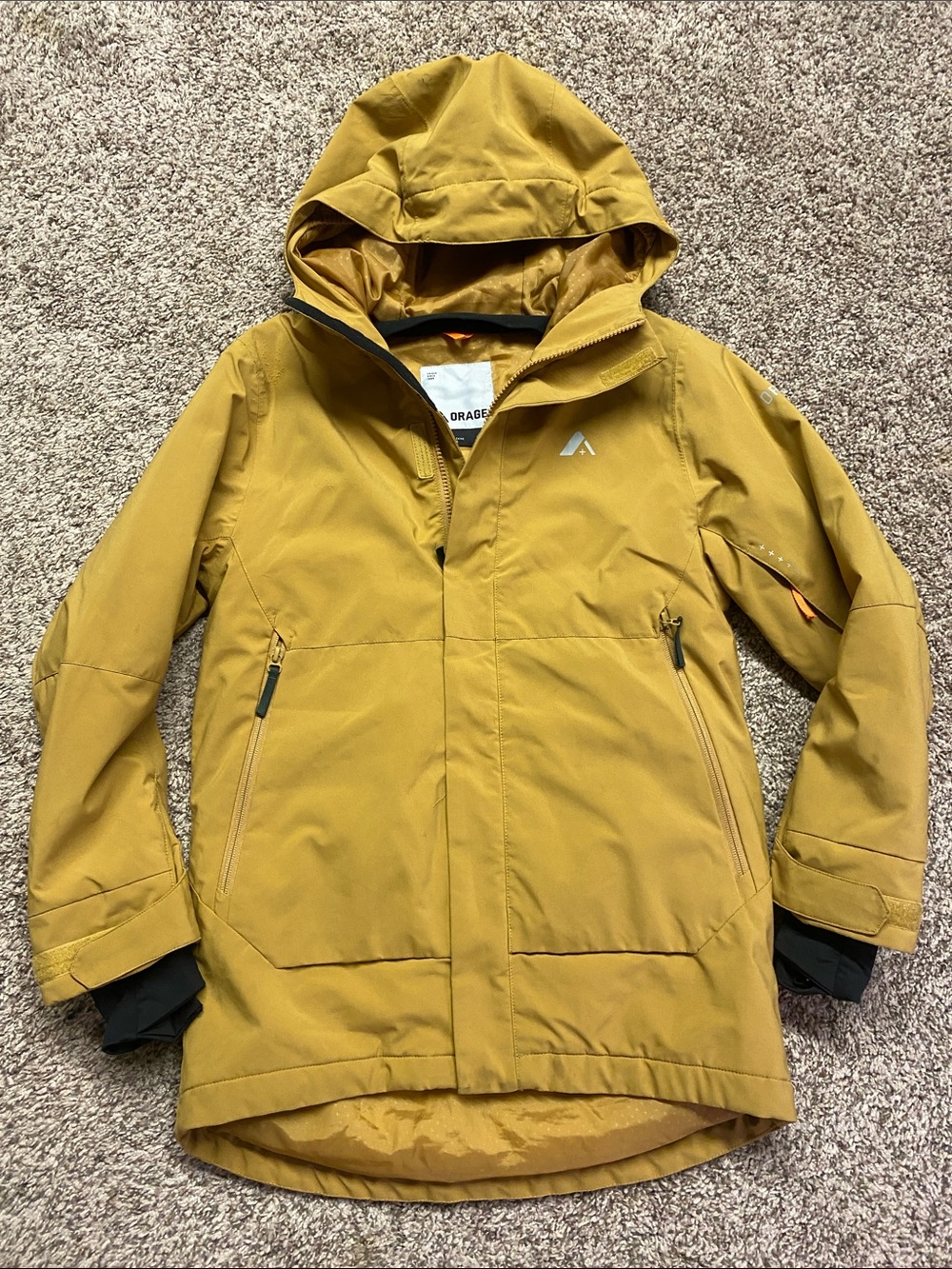 Orage Kids Hooded Snow / Ski Jacket in Mustard Size 12 - Stain -